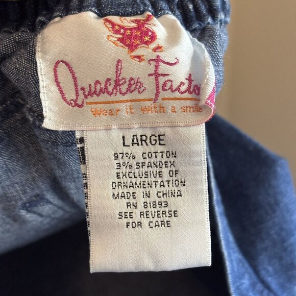 Quacker Factory Dark Wash Cropped Jeans With Sequins Detail At Hem - Picture 5 of 12